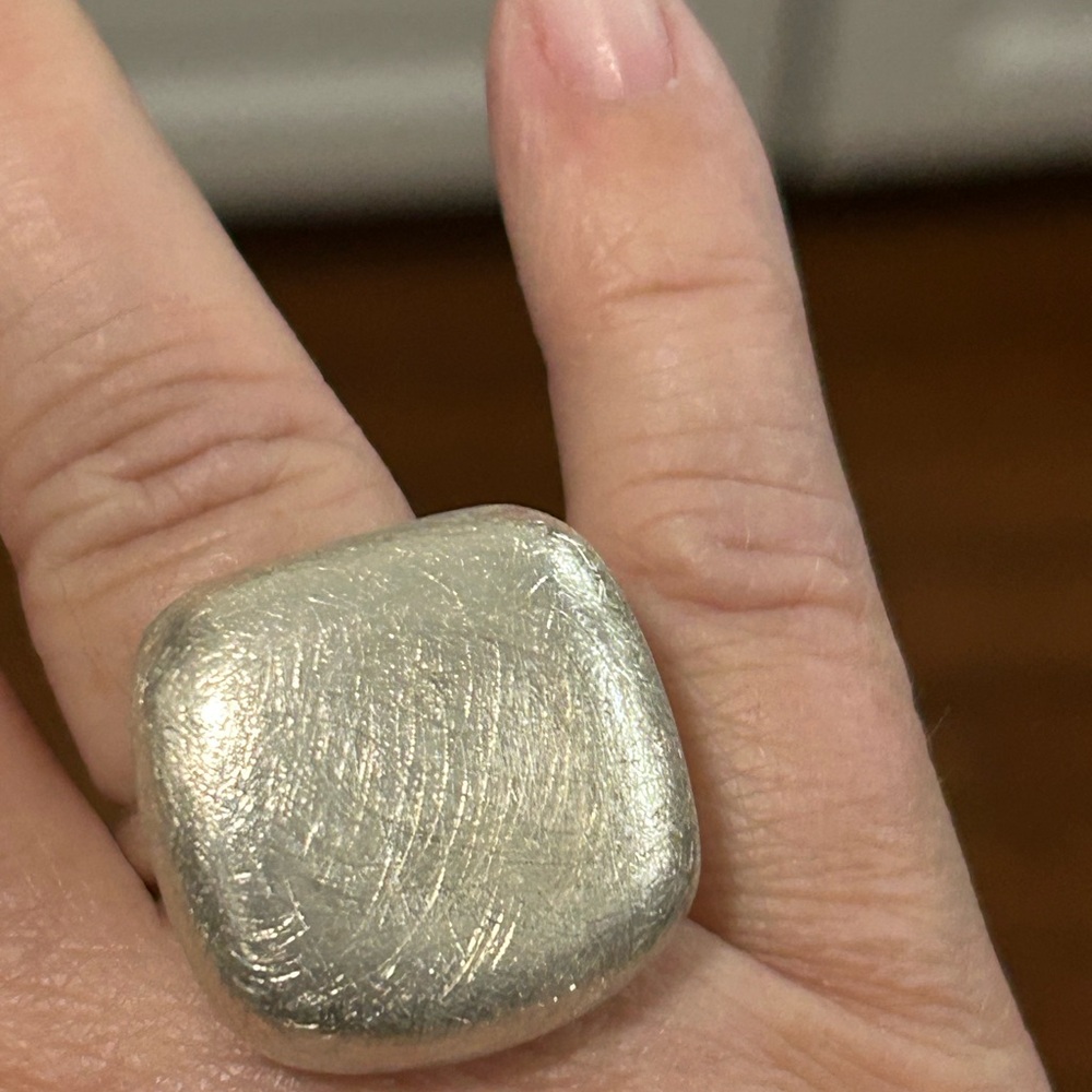 Sterling Silver Square Statement Ring - image 2